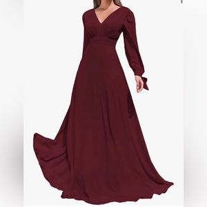 New Elegant Formal A-line long dress. Chiffon fabric
